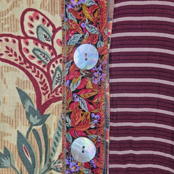 NOTHING MATCHES Sleeveless Midi Dress 2 Artsy Lagenlook Mixed Print Drop Waist - Picture 3 of 7